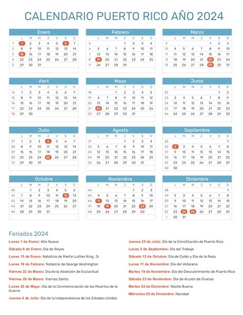 calendario gobierno de puerto rico 2024